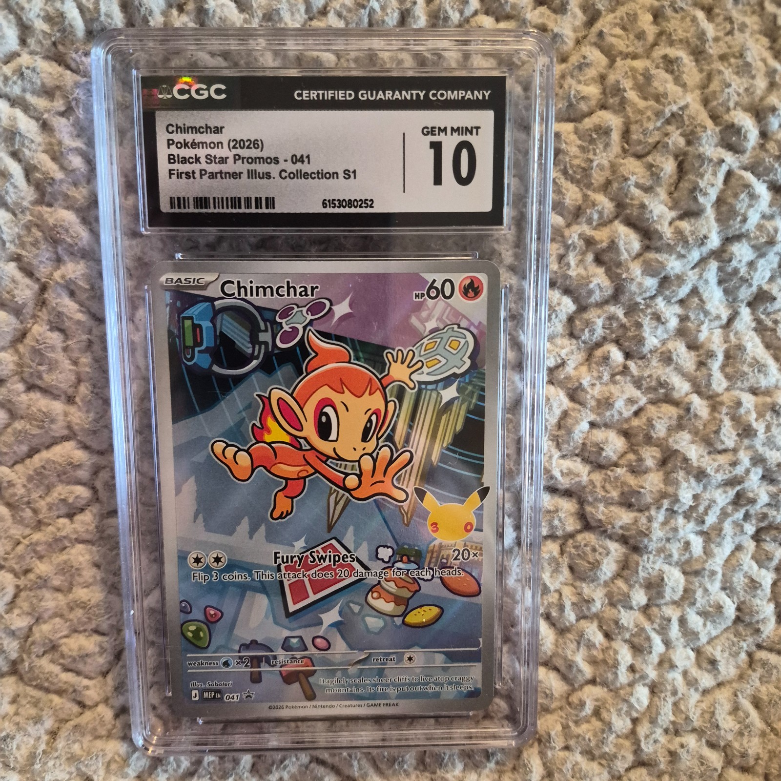 Chimchar 041 First Partner Illus. Mega Evolution Promo Collection S1 Gem Mint 10