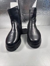 Black Leather Side Zip Ankle Boots 8 1/2. #20...