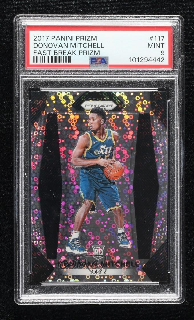 2017-18 Panini Prizm Fast Break Donovan Mitchell #117 PSA 9 MINT Rookie RC u0h