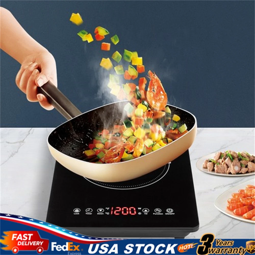 Portable Induction Cooktop 1800W Burner Cooker Hot Pot Stove 110v-120v