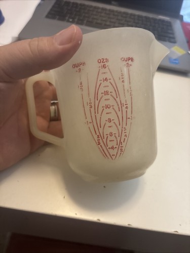 Vintage 50er Jahre Tupperware #134 2 Tassen Messkanne mit erhöhtem rotem Schriftzug - Bild 7 von 8