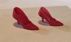 Vintage Barbie Red Close Toe Heels Shoes Japan