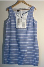 Talbots Tank Dress Womens Petite 12p Sheath White Preppy Sleeveless Classic