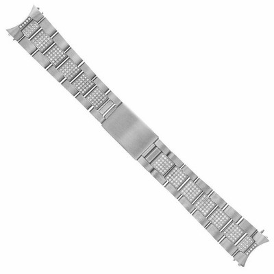 20MM NATURAL DIAMOND CENTER OYSTER STEEL WATCH BAND FOR ROLEX DATEJUST 3.20CT
