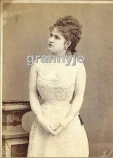 1870 Alice Dunning Lingard English Actress,  Cabinet Photo, BOUDOIR PORTRAIT