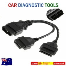 VIM VIP 16Pin OBD2 OBDII Splitter Extension Cable – Dual Female Y Adapter