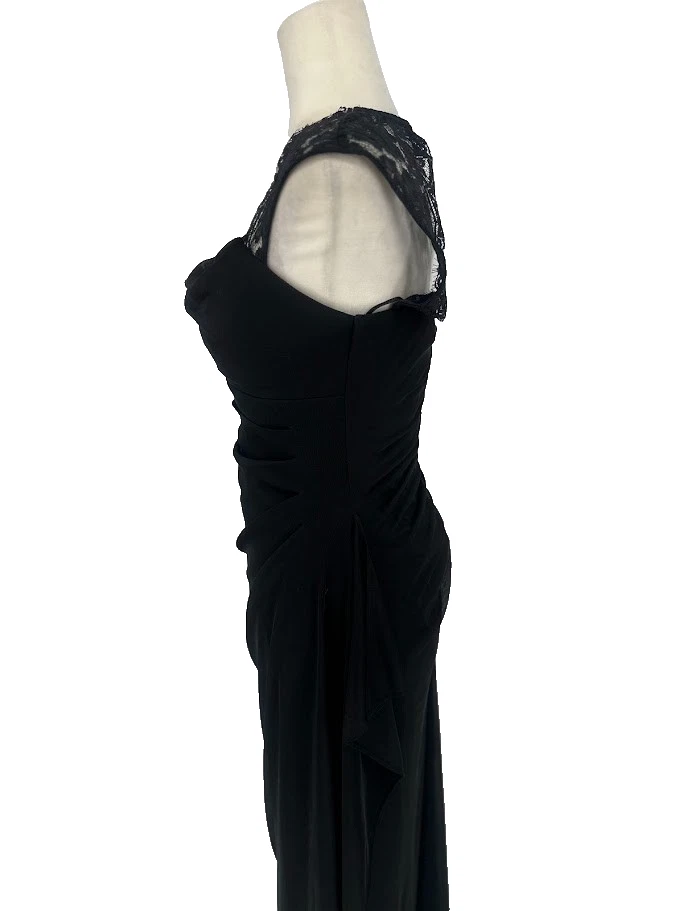 Maxi Vestido Scarlett Oscuro Romántico Bruja Capricho Negro Noche Formal Talla 6 Foto 4 de 4