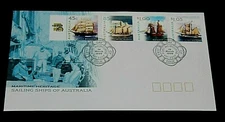 AUST 1999 MARITINE HERITAGE SAILING SHIPS SET OF 4 SHEET ON  FIRST DAY COVER
