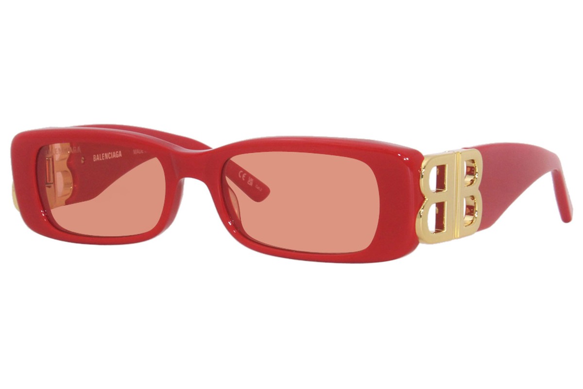 サングラス BALENCIAGA SS25 Woman SUNGLASSES (BB0096S 003 RED) Balenciaga BB0096S 003 Sunglasses Women's Red/Gold/Red Lens