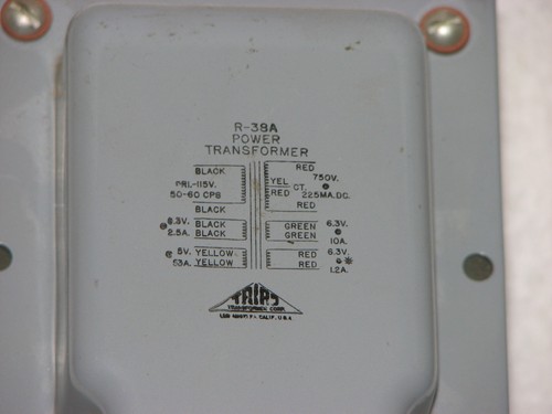 Triad R-38A Power Transformer 750VCT 225ma 5V 6,3V Audio getestet (ohne Last) - Bild 4 von 5