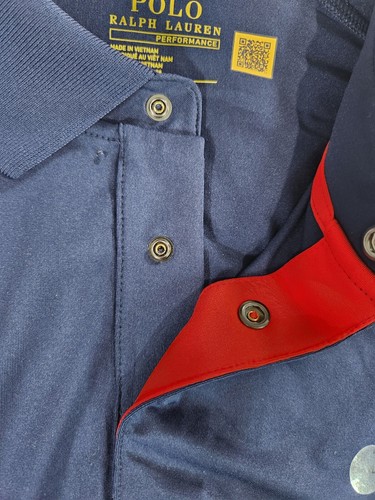 Polo Ralph Lauren Performance Polo 67 Snap Button Polo Shirt Navy Men's Sz Small - Picture 6 of 14