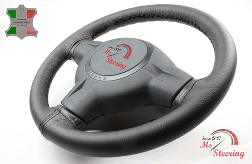 FOR RANGE ROVER L322 BLACK LEATHER STEERING WHEEL COVER, BLACK 2 STIT - Picture 5 of 12