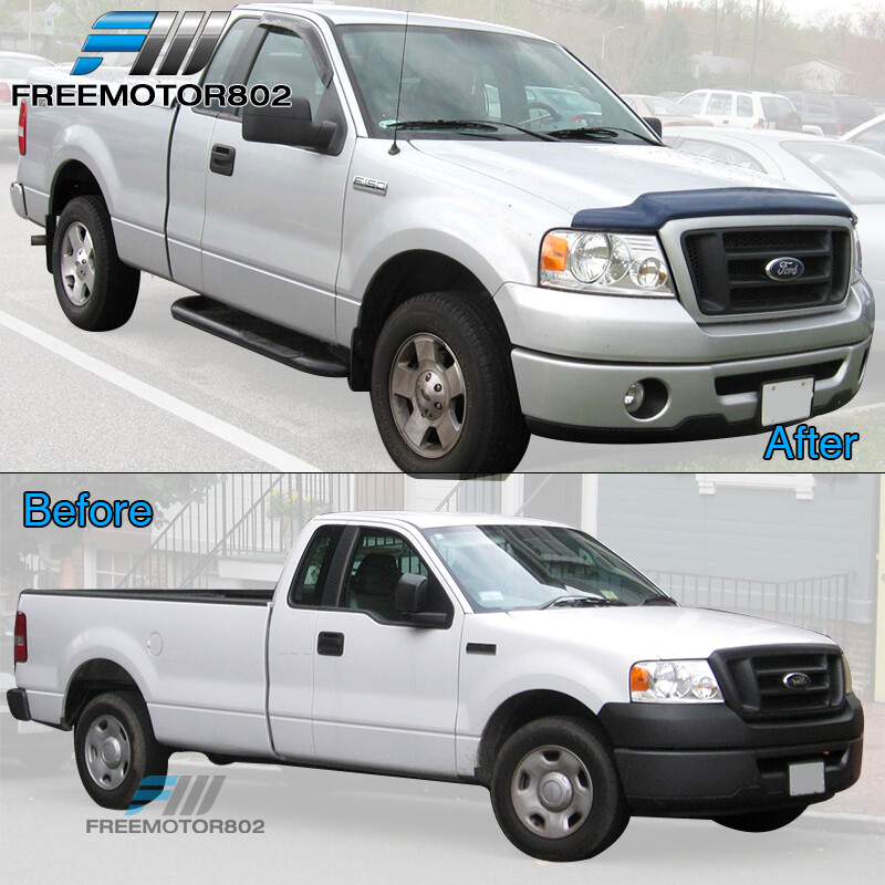 4-Piece Smoke Tinted Window Visors For 04-08 Ford F150 Supercrew & Lincoln Mark LT – No-Drill 5 thumbnail image