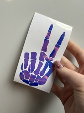 Blue skeleton hand decal