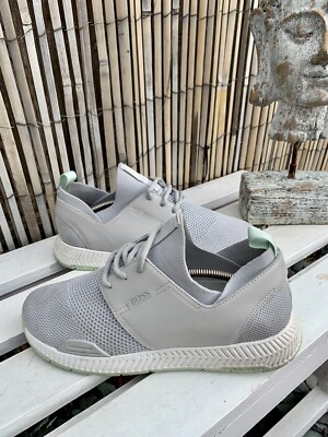 Hugo Boss Titanium Runn Knit Mesh Sock Sneaker in Grau Neuwertig Unisex Herren 40 7