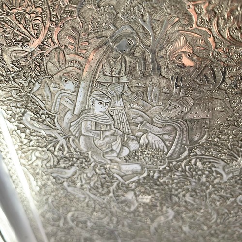 Großes antikes persisches 875 Sterling Serviertablett 40 Fein russisches Markenzeichen - Bild 4 von 9
