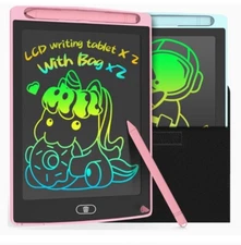 2 Pack LCD Writing Tablet for Kids Doodle Board with 2 Bag, Electronic Draw