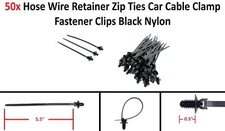 50x Hose Wire Retainer Zip Tie Car Cable Clamp Fastener Clips Black Nylon