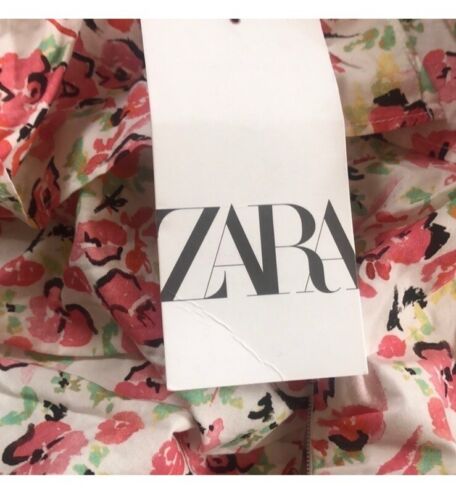 ZARA Size Large Women’s Pink & White Floral Print Cocktail Party Mini Dress - Picture 12 of 14