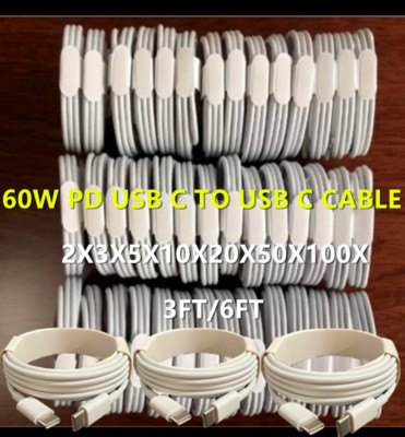 Fast Charger Charging Cord PD Cable For Samsung WHOLESALE 60W Type C to Type C