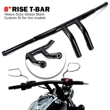 1-1/4" Black T-Bars Motorcycle Drag Riser Handlebar For Harley Dyna Wide Glide