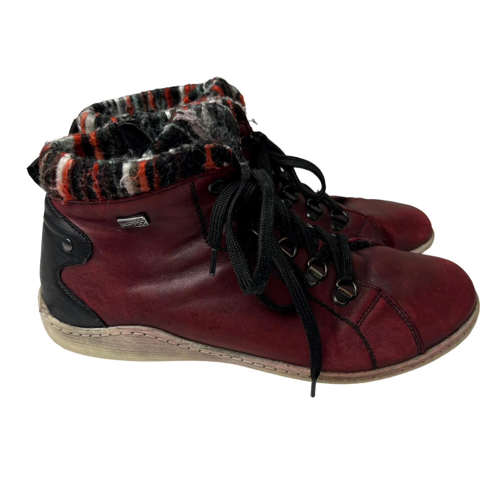 Remonte Dorndorf Rieker Women's Liv Red Leather Ankle Boots EUR 39 UK 6 USW 8.5