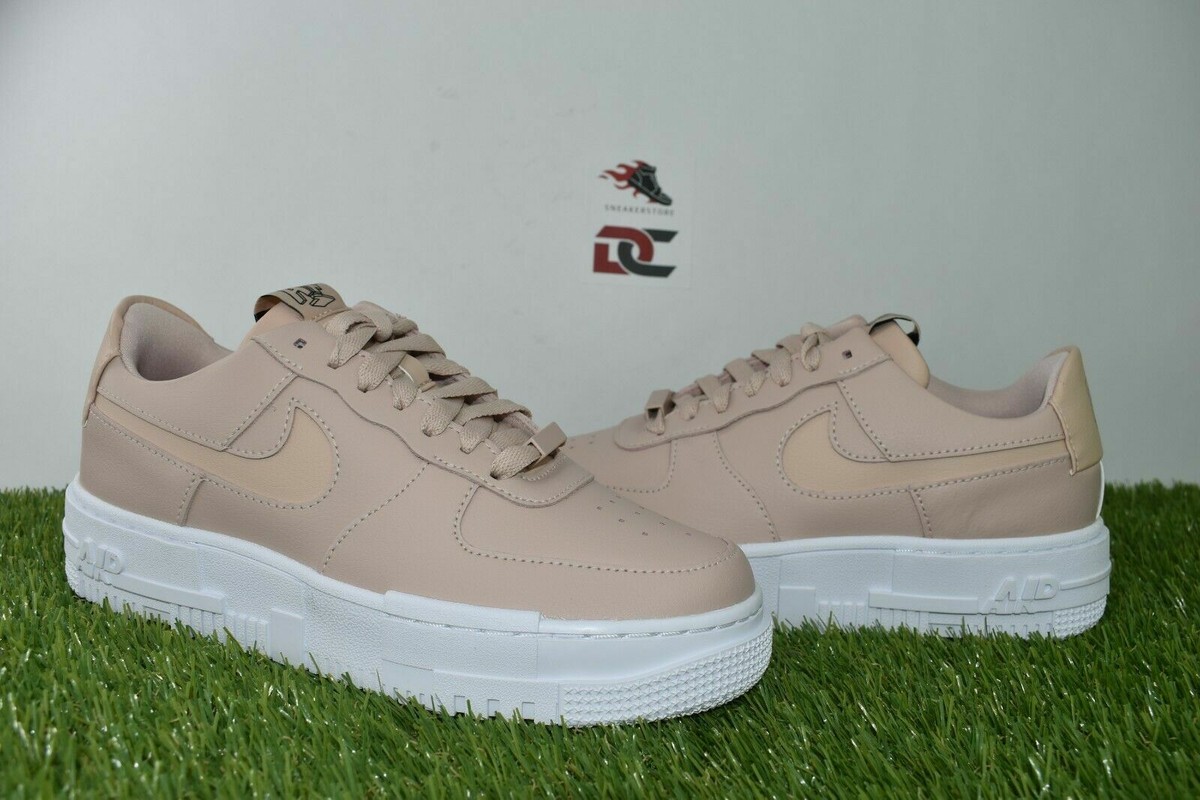 nike air force 1 pixel particle beige on feet