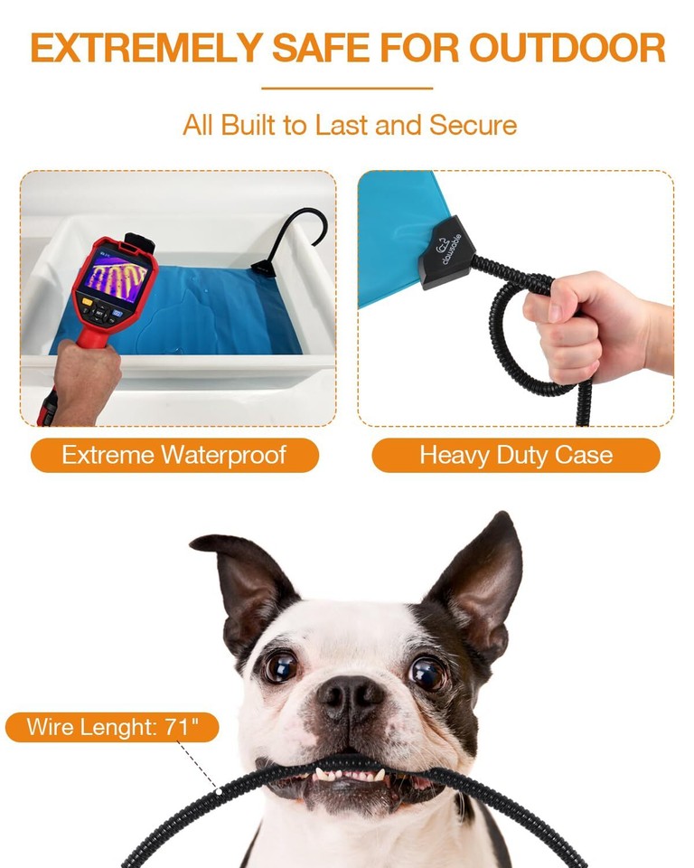 Outdoor Pet Heating Pad for Dog & Cat, Extremely Waterproof Heated Cat