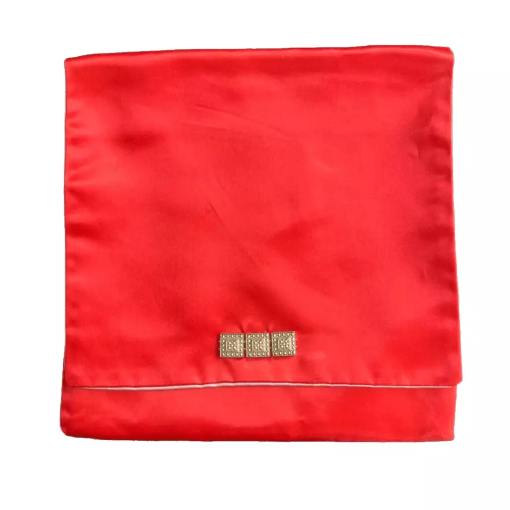 Pochette écharpe lingerie soie rouge Christian Dior vintage.