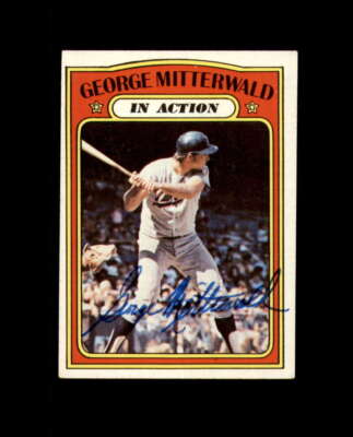 George Mitterwald Signed 1972 Topps In Action Minnesota Twins Autograph