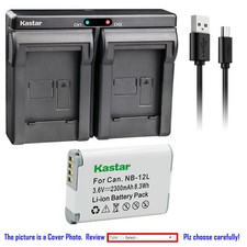 Kastar Battery Slim Dual Charger for Canon NB-12L CB-2LG  LEGRIA mini X Camera