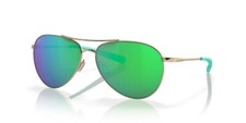 Costa Del Mar Piper Unisex Pilot Sunglass Gold/Polarized Green Mirror 580P 58 mm