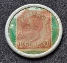 REGNO VITTORIO EMANUELE III SAVOIA GETTONE NECESSITÁ PILLOLE PINK FRANCOBOLLO 10