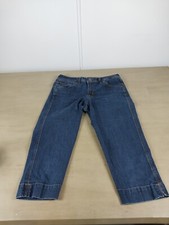 Bandolino Jeans Cropped Capri Denim Women's Size 8 Blue Mid Rise Cotton 2-Button