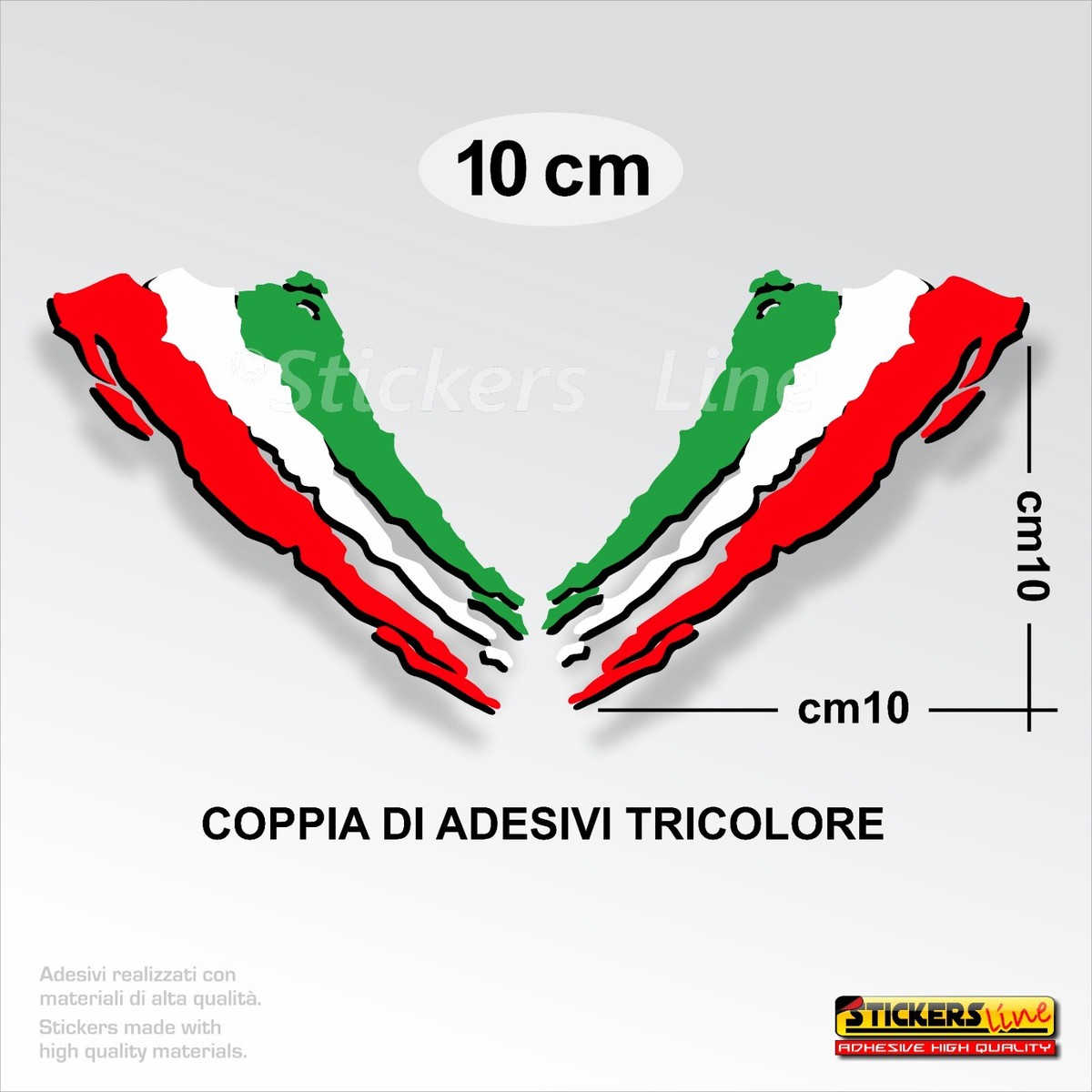 U24 Adesivo Bandiera Italia – 8x5 Cm, Resistente Ai Raggi UV, Per Auto, Valigie, Computer, Superfici Lisce