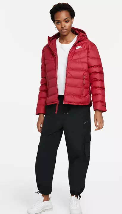 NIKE THERMA FIT WINDRUNNER COAT JACKET SIZE LARGE 16 18 DOWN FILL RED DH4073 -690 | eBay