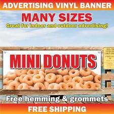 MINI DONUTS Advertising Banner Vinyl Mesh Sign donut fried chocolate doughnut