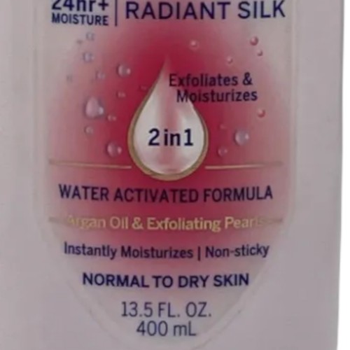 Nivea In Shower Body Lotion Radiant Silk 2-in-1 Exfoliate Moisturize 13.5 oz HTF - Picture 2 of 6