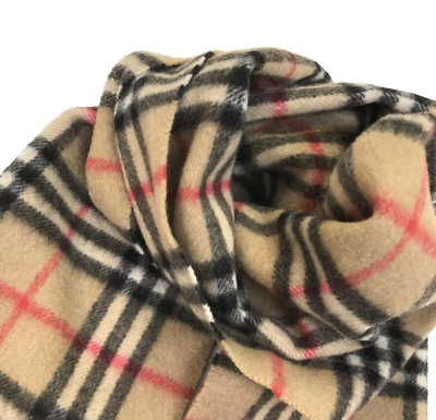 New Vintage BURBERRY London 100% Cashmere Novacheck Stole
