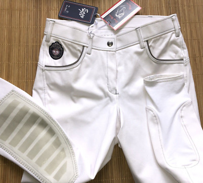 EASY RIDER ABBY Turnierreithose Damen GRIP Kniebesatz weiss 42 NEU %% UVP139 