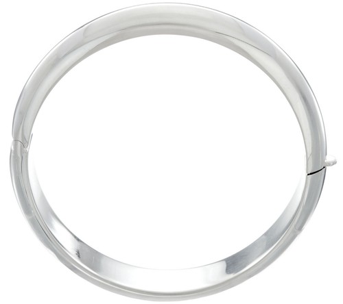 Shiny Polished Hinged Bangle Bracelet 14K Yellow Gold Plated Sterling Silver QVC - Picture 2 of 6