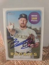 Bryan Shaw Autographed 2018 Topps Heritage Signed Baseball Card #571 Rockies 
