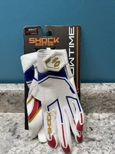 Shock Doctor SHOWTIME Adult Large Receiver Gloves Stars & Stripes Red/White/Blue