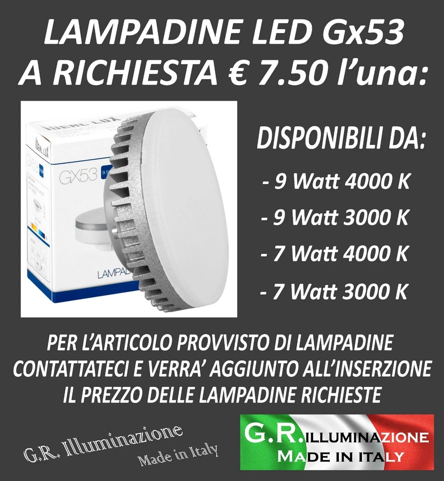 PLAFONIERA MODERNA A LED 4 L. Ø96X25 LAMPADA DA SOFFITTO ARGENTO CUCINA Gondola - Immagine 4 di 4