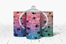 paw prints Insulated Kids Dual Lid Sippy Cup Tumbler