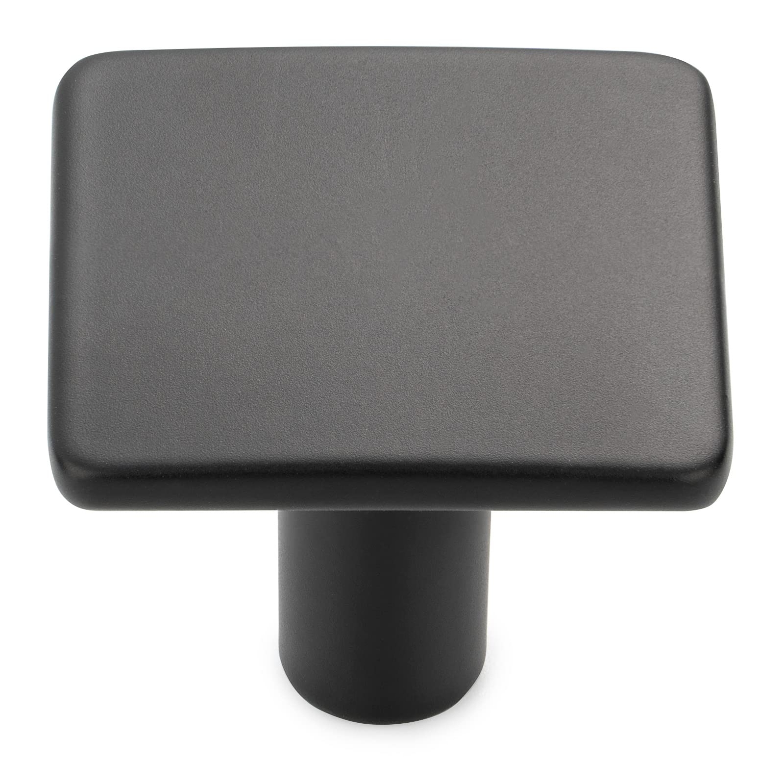 Round Foot Square Cabinet Knob - Black Pull Handle 32mm / 1.25 Inch 10-Pack f...