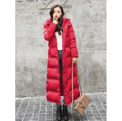 ankle length down coat