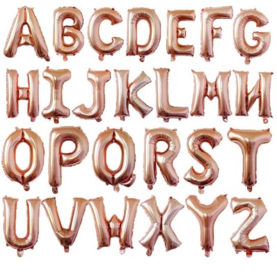 16'' Rose Gold Letter Number Foil Balloon Wedding Celebration Party Decor US Ship