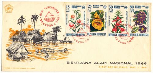 Indonesien 1966 FDC Blumen Michel Nr. 536-39 - Bild 1 von 1