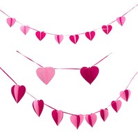 Herz Girlande Pink Rosa Deko Liebe Hochzeit Feier